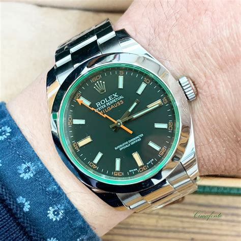 rolex acciaio quadrante verdr|Rolex Milgauss 40MM IN ACCIAIO VETRO VERDE REF..